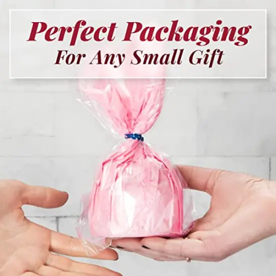200 pack Clear Gift Bags for Favors, Cellophane Bags, 6x10 w/ 4" Twist Ties - Goodie Bags, Candy Bags, Cookie Bags for Gift Giving, Clear Treat Bags with Ties, Cellophane Treat Bags (200 Pack) {3}
