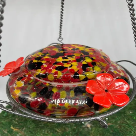 Hummingbird Feeder - Carnival Glass {2}