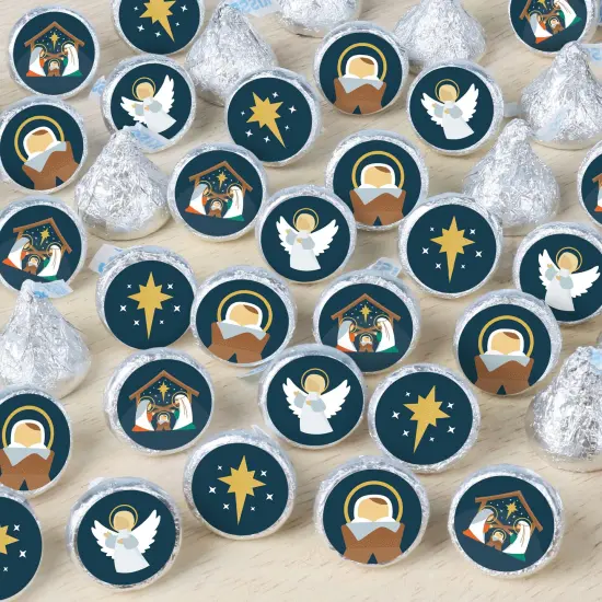 Big Dot of Happiness Holy Nativity - Manger Scene Religious Christmas Small Round Candy Stickers - Party Favor Labels - 324 Count {1}