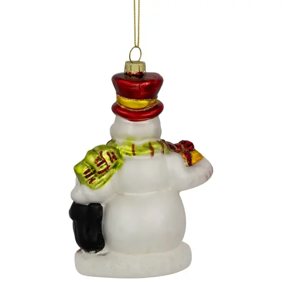 Northlight 5.25" Snowman and Penguins Hanging Glass Christmas Ornament White {6}
