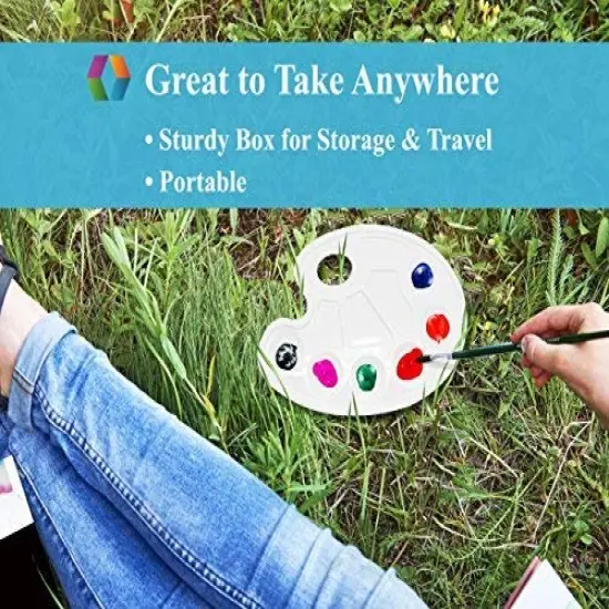 Watercolor Paint Set &ndash; Includes 13 Colors and 3 Brushes &ndash; Paint on Paper, Wood, Fabric, Ceramic & More | Portable and Washable | Great for Kids and Professional Artists {5}