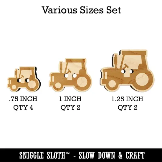 Tractor Farm Vehicle Wood Buttons for Sewing Knitting Crochet DIY Craft {1}