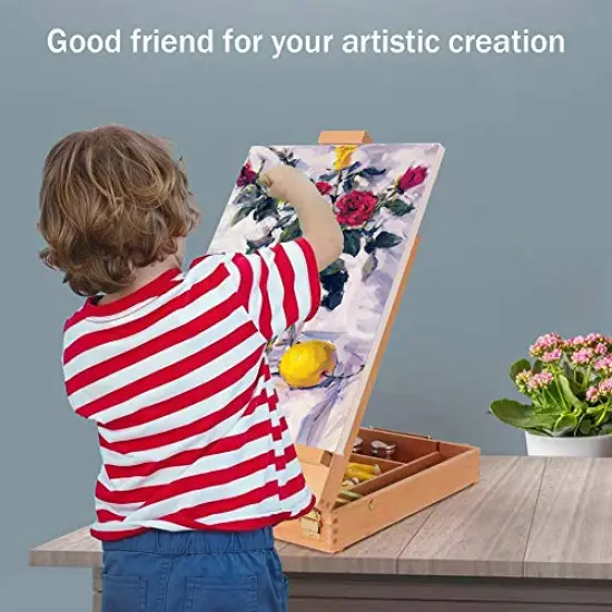 Premium Sketchbox Desktop Art Easel, Tabletop, Wooden for Painting, Student, Artist, Beginner {4}