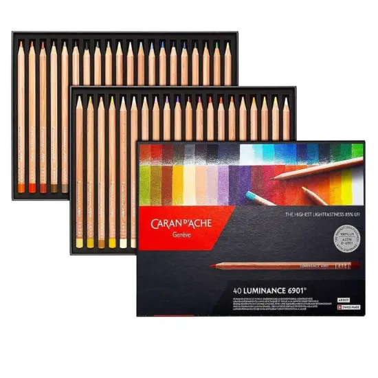 Caran d'Ache Luminance 6901 Set of 40 Colored Pencils {1}