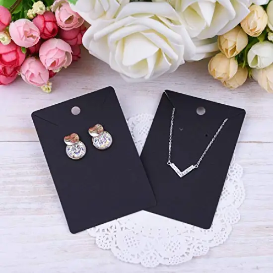 120 Pieces Earring Display Card, Necklace Display Cards with 120 Pieces Self-Seal Bags,Earring Card Holder Blank Kraft Paper Tags for DIY Ear Studs and Earrings,3.5 x 2 Inches {3}