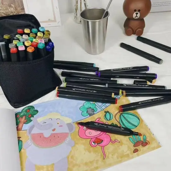 Permanent Double-Tipped Alcohol Marker Set {6}