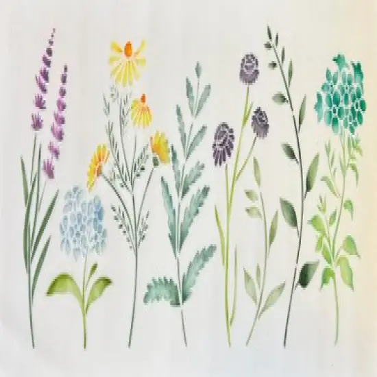 Wildflowers Cake Stencil Side | C1086 by Designer Stencils | Cake Decorating Tools | Baking Stencils for Royal Icing, Airbrush, Dusting Powder | Reusable Plastic Food Grade Stencil | Easy to Use {2}