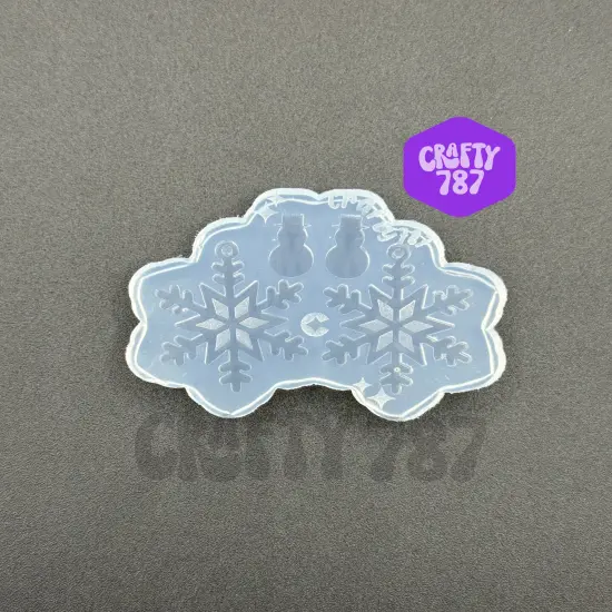 Snow Flake Dangle Earring Silicone Mold (small version) (C15) {1}