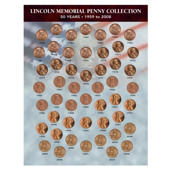 Lincoln Memorial Penny Collection 1959-2008 {1}