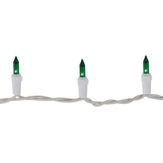 Northlight Mini Incandescent Christmas Lights - Green - 7' White Wire - 35ct {5}