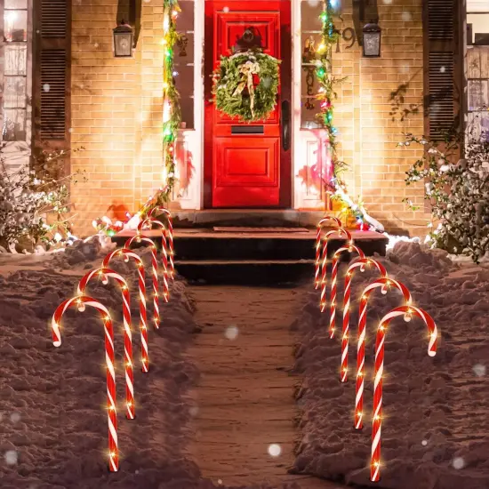 12 Sets Christmas Candy Cane Pathway Lights {2}