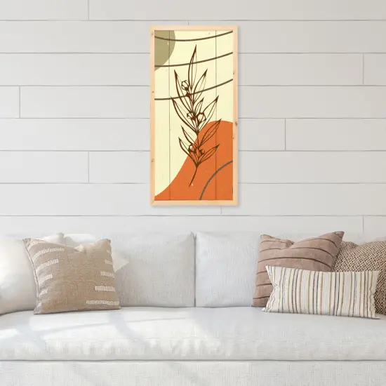 Botanical Geometric Wall Art Wood Sign Framed Abstract Home Decor {3}