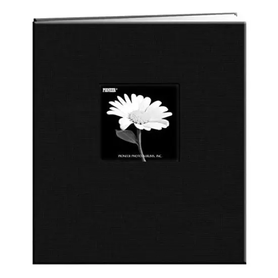 Pioneer MB-811CBFBLK 8 1/2 Inch by 11 Inch Postbound Fabric Frame Cover Memory Book, Deep Black {1}