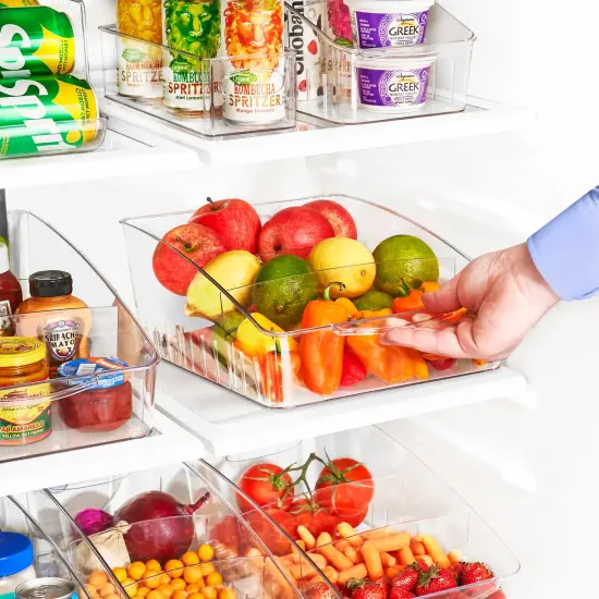 Sorbus Fridge Organizer on Wheels - Rolling Fridge Organizers and Storage Clear Design with Dividers & Handles for Kitchen Organization and Storage - Refrigerator Organizer Bins & Pantry Storage Bins {2}