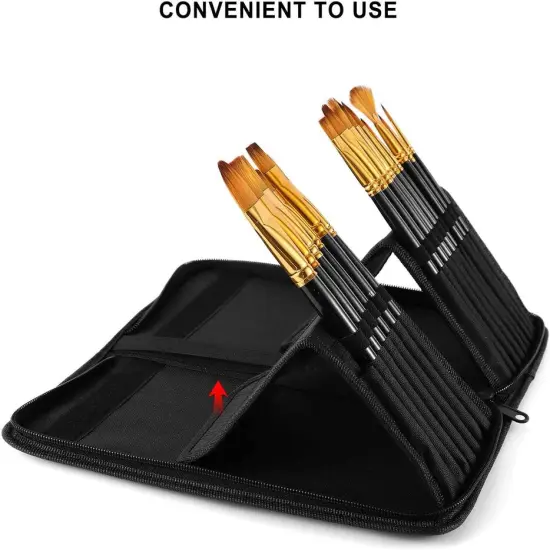 17 Pcs Professional Artist Nylon Paint Brushes Set for Oil Watercolor . {3}