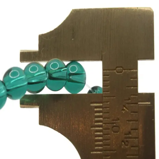 54 6mm Green Smooth Round Glass Beads {6}