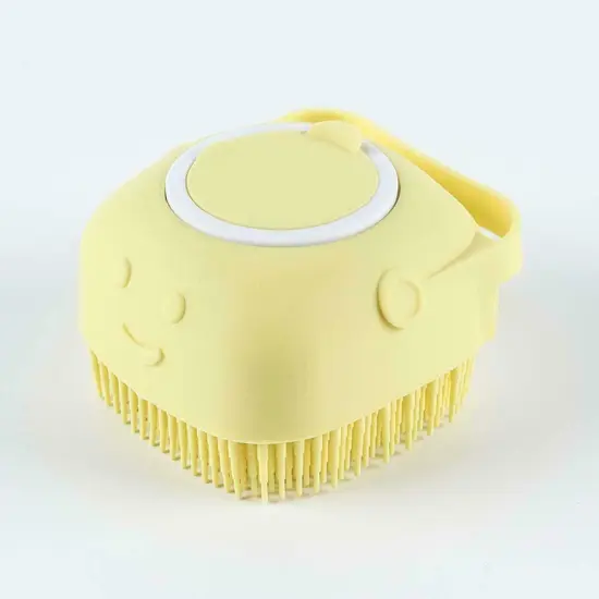 Kitcheniva Baby Silicone Bath Scrubber Gel Dispenser Comb Yellow {1}
