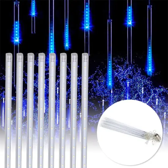 Solar Meteor Shower Rain Tree String Lights for Christmas Blue(288led) {1}