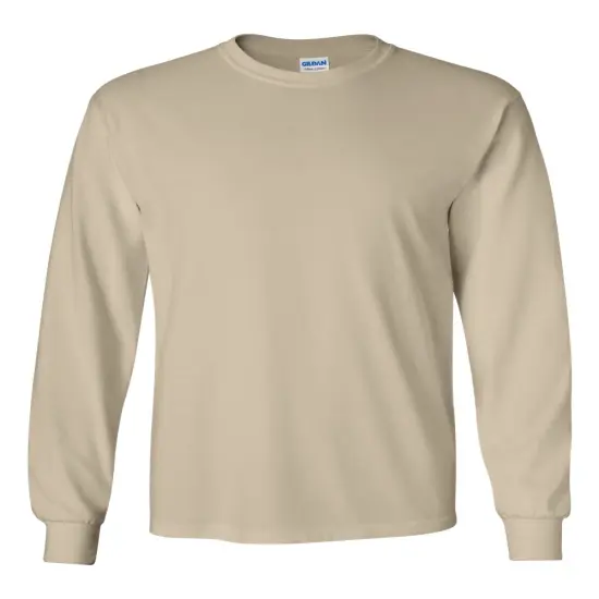 Gildan&reg; Heavy Cotton Crewneck Long Sleeve T-Shirt Sand {1}