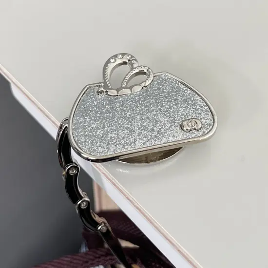 Wrapables Stylish Purse Hook Hanger, Foldable Handbag Table Hanger, Silver Handbag {4}