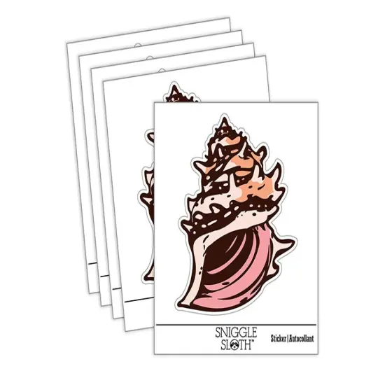 Conch Sea Shell Ocean Beach Tropical Waterproof Vinyl Phone Tablet Laptop Water Bottle Sticker Set - 5 Pack {2}