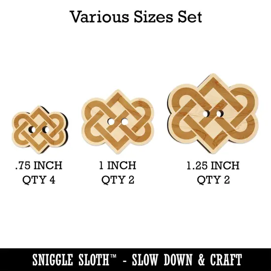 Celtic Love Knot Silhouette Wood Buttons for Sewing Knitting Crochet DIY Craft {1}