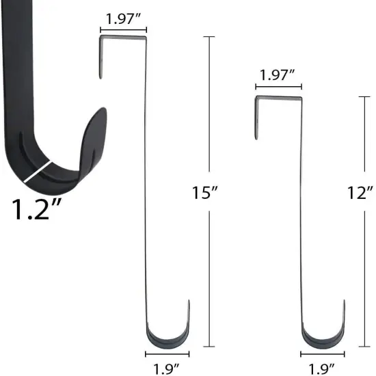 Front Door Christmas Wreath Metal Hanger Hooks 12"/15" {5}