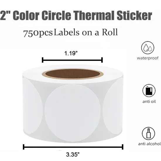 Kitcheniva 2 Rolls Thermal Labels Color Coding Stickers Green {5}