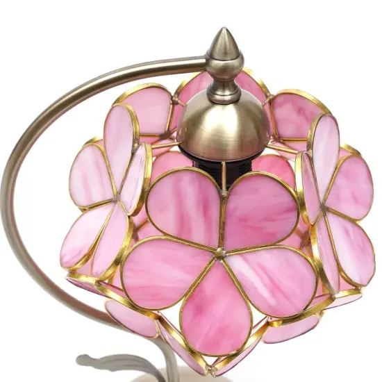Cherry Blossom Petal Stained Glass Desk Lamp {6}