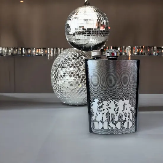 8oz BLACK Disco Flask {2}
