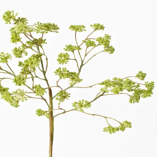 16" Faux Soft Green Sedum Berry Stem {3}