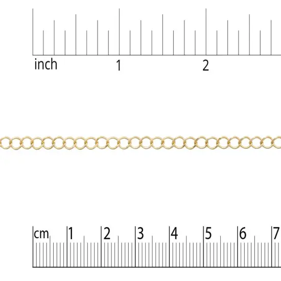 JewelrySupply Long Curb Link Chain 2mm Gold Plated (Foot) {2}
