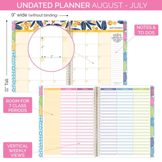 bloom daily planners Undated Teacher Planner & Calendar, Learn with Joy {4}