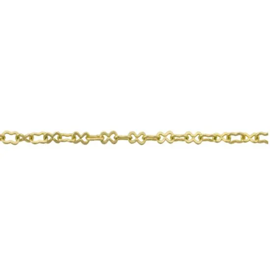 JewelrySupply 3mm Satin Hamilton Gold Plated Krinkle Link Chain (Priced per Foot) {1}