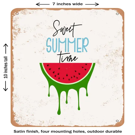 DECORATIVE METAL SIGN - Sweet Summer Time - 2- Vintage Rusty Look {1}