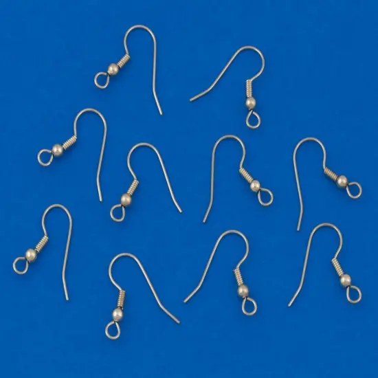 JewelrySupply French Hook Earring Wire with Bead & Spring Surgical Stainless Steel (10-Pcs) {2}