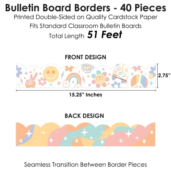 Big Dot of Happiness Retro Pastel - Scalloped Classroom Decor - Bulletin Board Borders - 51 Feet {4}