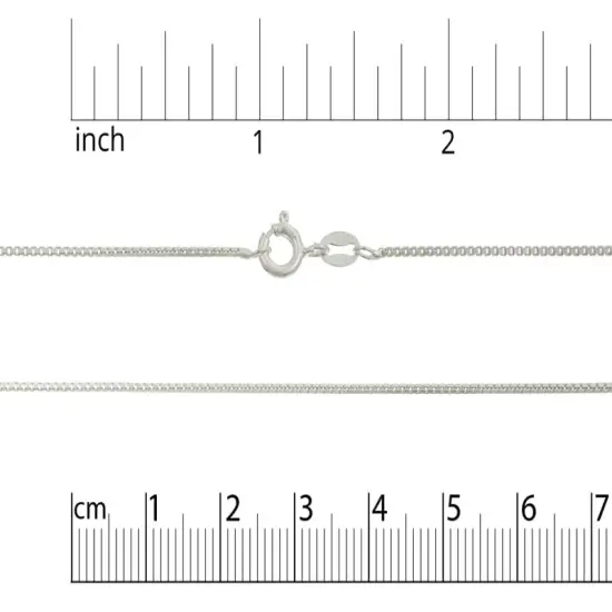 JewelrySupply Sterling Silver Box Chain Box Chain 1.1mm Thickness 20" Length {2}