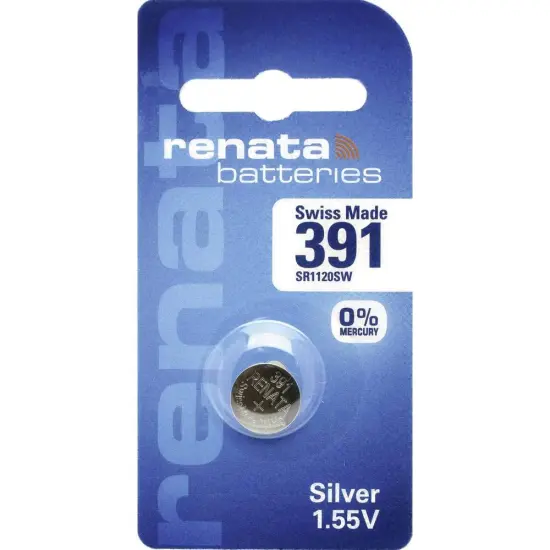 Renata Non-Rechargeable Battery, Watch, Single Cell, Silver Oxide, 50 Mah, 1.55 V, Sr55, Flat Top, 11.6 Mm Rohs Compliant: Na - 391 {4}