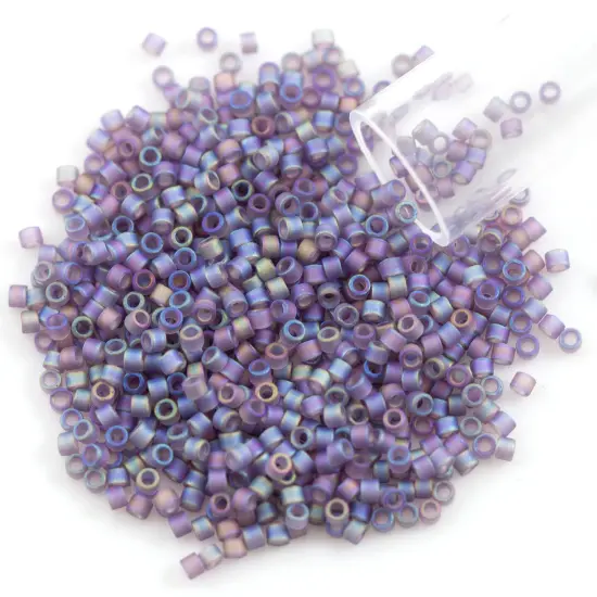 Miyuki Delica Seed Bead 11/0 Matte Transparent Dark Amethyst AB {1}
