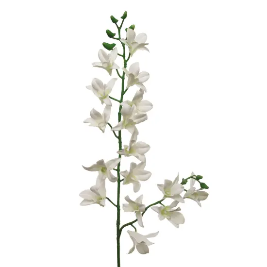 Real Touch Cream Dendrobium Spray - 12-Pack, Lifelike Blooms, Elegant Floral D&eacute;cor, Ideal for Weddings, Events & Home - Perfect for All Seasons, Floral Home by Artificial Flowers {1}