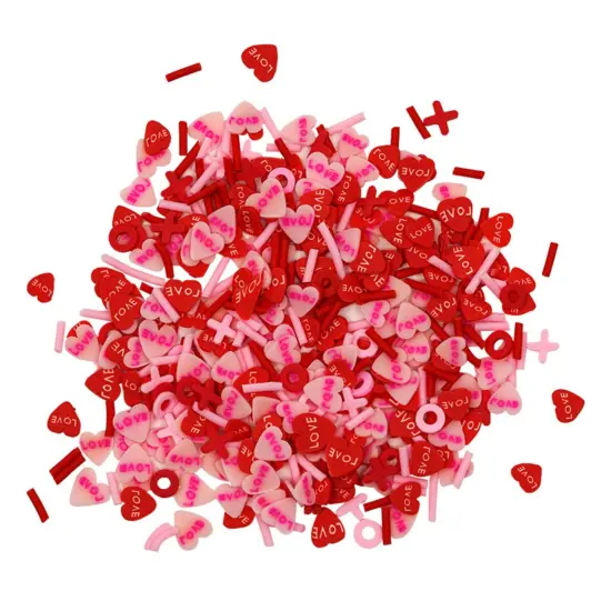 Buttons Galore Sprinkletz Embellishments for Crafts, Tiny Polymer Clay Shapes & Unique Designs - Love and Kisses - 3 Pack {2}