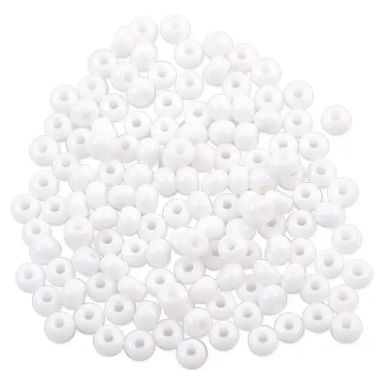 Czech Seed Bead 6/0 (4mm) Beads Opaque White Beads (10 Grams) {1}