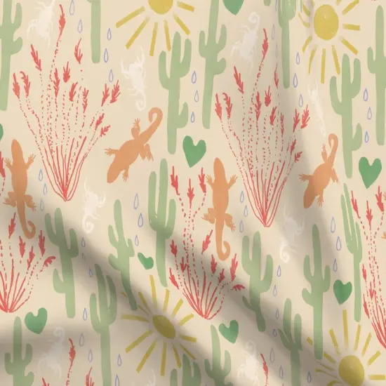 Various Fabrics by the Yard or Fat Quarter Neutral Southwest Muted Sun Cactus Cacti Lizard Scorpion Deserts Saguaro Custom Printed Fabric by Spoonflower {5}