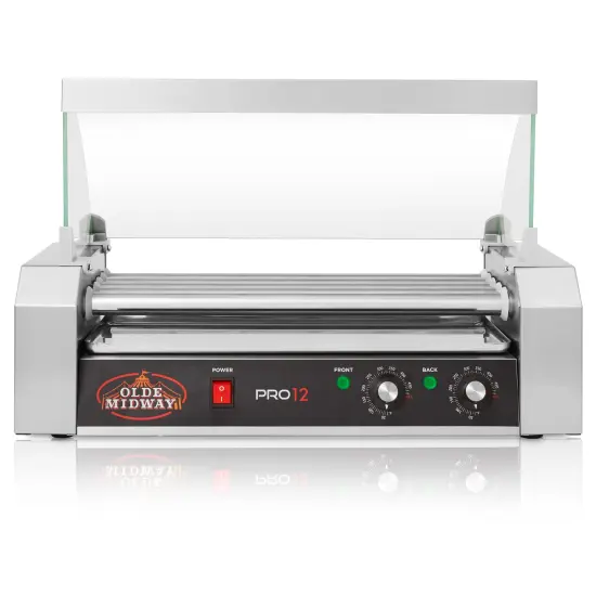 Olde Midway Electric Hot Dog Rollers with Cover, Commercial Grade Grill Cooker Machines {3}