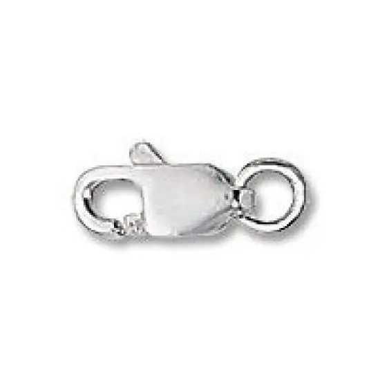 JewelrySupply Lobster Clasp 8x3mm w/Open Ring Sterling Silver (1-Pc) {1}