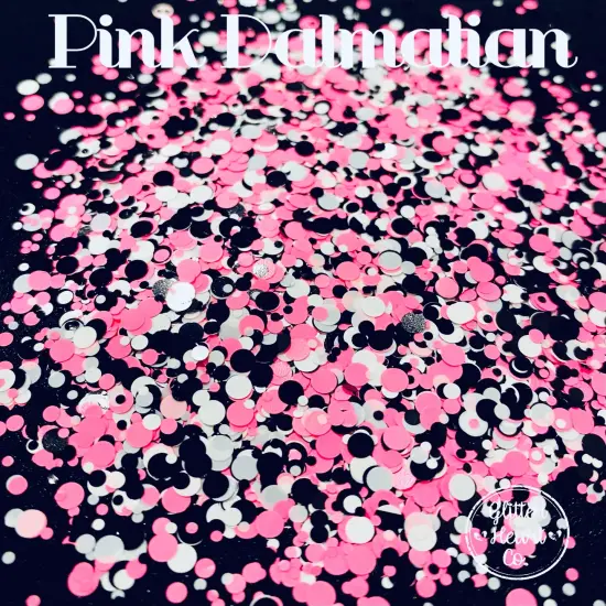 Polyester Glitter - Pink Dalmatian by Glitter Heart Co.&trade; {3}