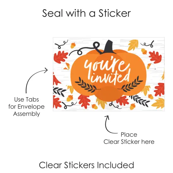 Big Dot of Happiness Fall Pumpkin - Fill-In Cards - Halloween or Thanksgiving Party Fold and Send Invitations - Set of 8 {7}