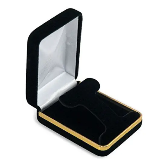 JewelrySupply Hoop Earring Box Black with Brass Trim {1}