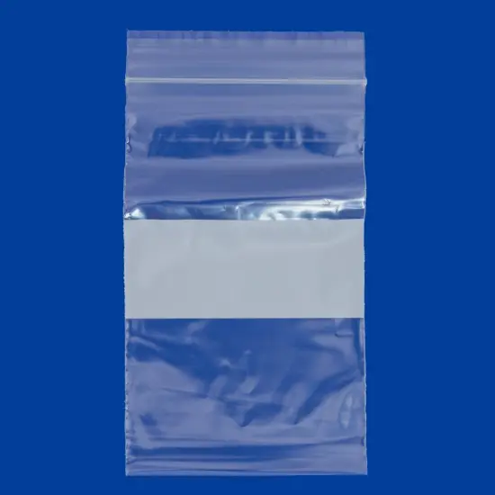 Plastic Ziplock Bag with White Block 4x6 (Package of 100) {1}